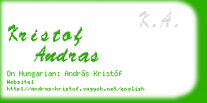 kristof andras business card